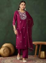 Muslin Purple Festival Wear Embroidery Work Readymade Straight Suit